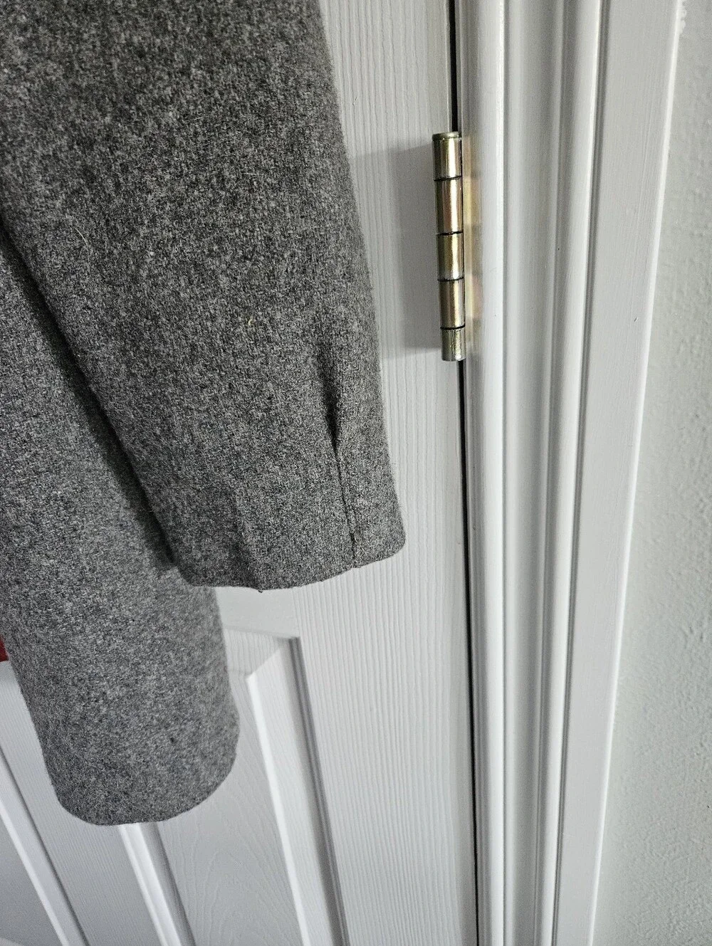 Vintage 1980s Military Gray Wool Car Coat/Overcoat